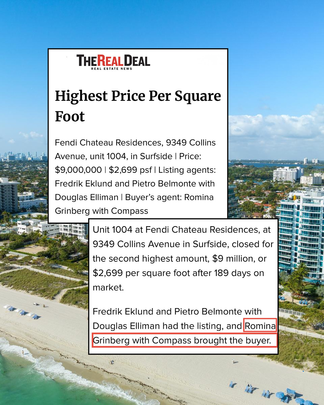 Another Sold at Fendi Chateau, Surfside.